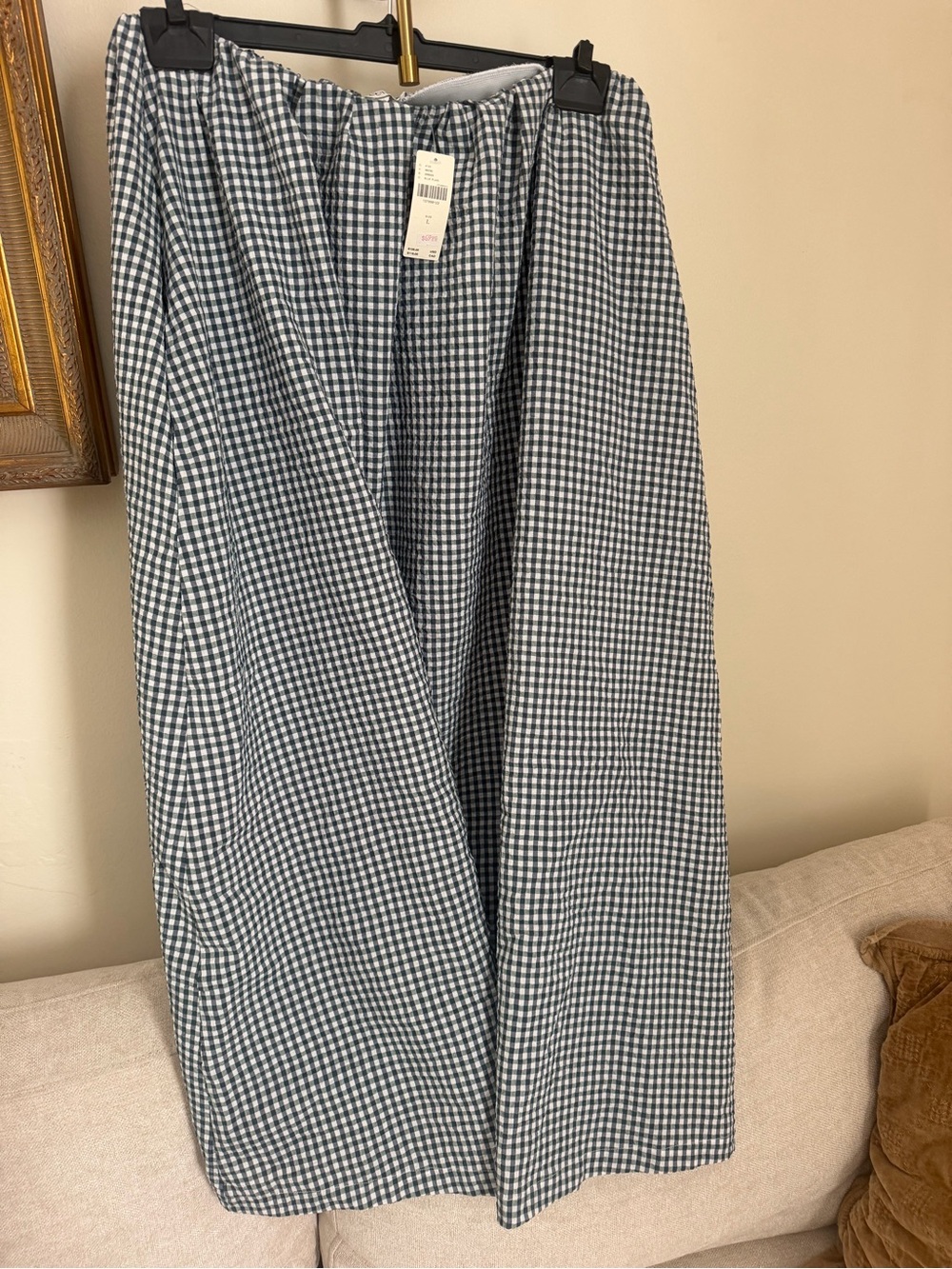 Maeve Black & White Gingham Elastic-Waist Maxi Skirt - Picture 2 of 2